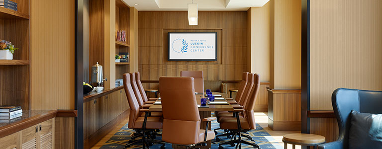 inside meeting room at ucla luskin conference center and hotel