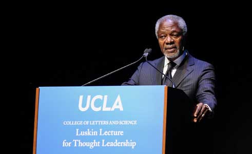 man giving speech at ucla luskin conference center and hotel