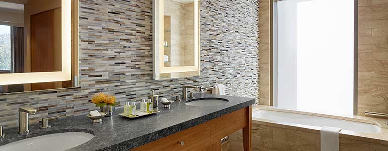 the bathroom in the presidential suite