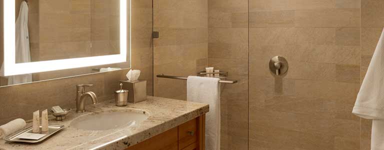 luxury bathroom at ucla luskin conference center and hotel