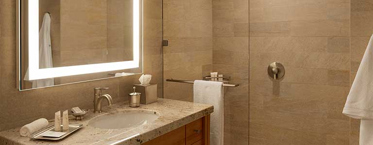 bathroom at ucla luskin conference center and hotel